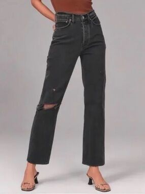 Abercrombie & Fitch "The Dad" Relaxed Straight-Leg Distressed Jeans 27/4